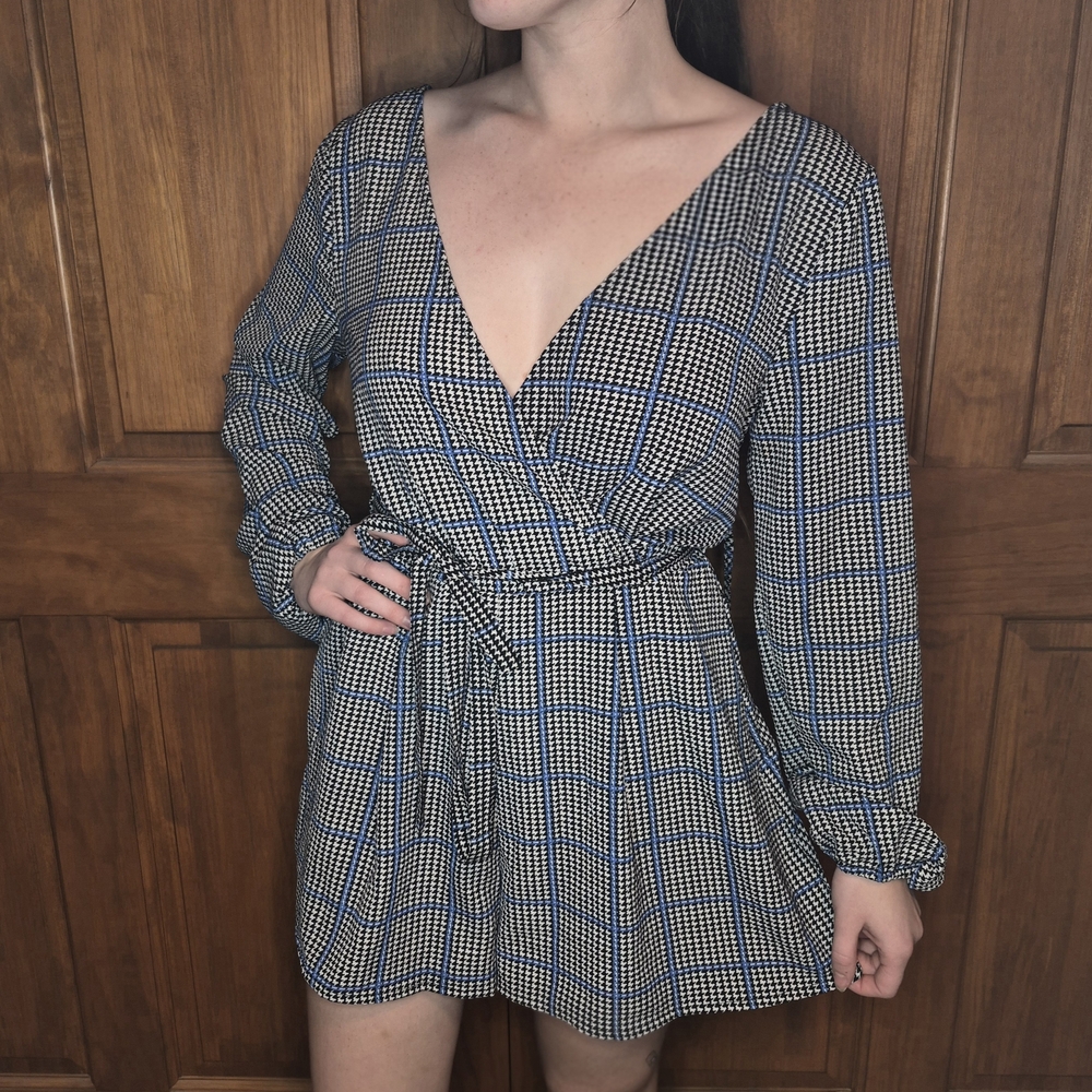 Elegant Checkered Romper